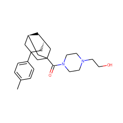 Cc1ccc(C23C[C@H]4C[C@@H](CC(C(=O)N5CCN(CCO)CC5)(C4)C2)C3)cc1 ZINC000101120074