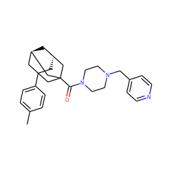 Cc1ccc(C23C[C@H]4C[C@@H](CC(C(=O)N5CCN(Cc6ccncc6)CC5)(C4)C2)C3)cc1 ZINC000100072548