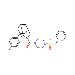 Cc1ccc(C23C[C@H]4C[C@@H](CC(C(=O)N5CCN(S(=O)(=O)Cc6ccccc6)CC5)(C4)C2)C3)cc1 ZINC000101120057