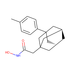 Cc1ccc(C23C[C@H]4C[C@@H](CC(CC(=O)NO)(C4)C2)C3)cc1 ZINC000101666177