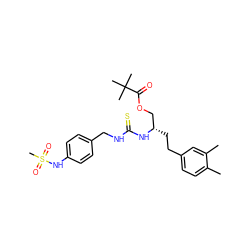 Cc1ccc(CC[C@@H](COC(=O)C(C)(C)C)NC(=S)NCc2ccc(NS(C)(=O)=O)cc2)cc1C ZINC000022309167