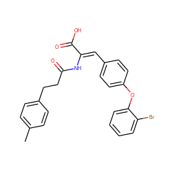 Cc1ccc(CCC(=O)N/C(=C\c2ccc(Oc3ccccc3Br)cc2)C(=O)O)cc1 ZINC000028521948