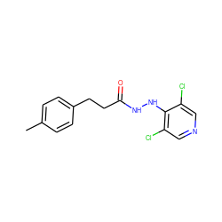 Cc1ccc(CCC(=O)NNc2c(Cl)cncc2Cl)cc1 ZINC000084654051