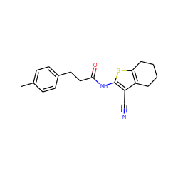 Cc1ccc(CCC(=O)Nc2sc3c(c2C#N)CCCC3)cc1 ZINC000020158961