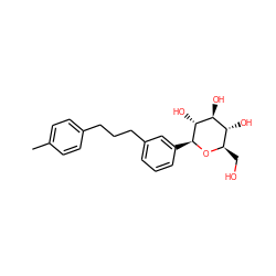 Cc1ccc(CCCc2cccc([C@@H]3O[C@H](CO)[C@@H](O)[C@H](O)[C@H]3O)c2)cc1 ZINC000040836182