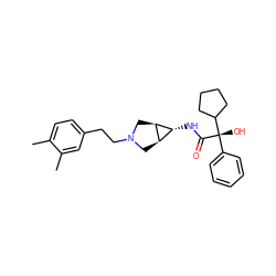 Cc1ccc(CCN2C[C@H]3[C@H](NC(=O)[C@@](O)(c4ccccc4)C4CCCC4)[C@H]3C2)cc1C ZINC000101141646