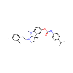 Cc1ccc(CCN2CC[C@@]3(C)c4cc(OC(=O)Nc5ccc(C(C)C)cc5)ccc4N(C)[C@@H]23)c(C)c1 ZINC000049033997