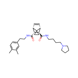 Cc1ccc(CCNC(=O)[C@@H]2[C@@H]3C=C[C@H]([C@H]2C(=O)NCCCCN2CCCC2)C32CC2)cc1C ZINC000168312560