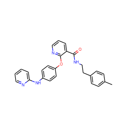 Cc1ccc(CCNC(=O)c2cccnc2Oc2ccc(Nc3ccccn3)cc2)cc1 ZINC000148289214