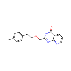 Cc1ccc(CCOCc2nc3ncccc3c(=O)[nH]2)cc1 ZINC000058580899