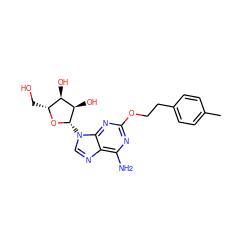 Cc1ccc(CCOc2nc(N)c3ncn([C@@H]4O[C@H](CO)[C@@H](O)[C@H]4O)c3n2)cc1 ZINC000003802216