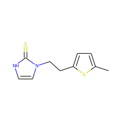 Cc1ccc(CCn2cc[nH]c2=S)s1 ZINC000029546400