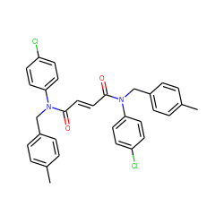 Cc1ccc(CN(C(=O)/C=C/C(=O)N(Cc2ccc(C)cc2)c2ccc(Cl)cc2)c2ccc(Cl)cc2)cc1 ZINC000103191346