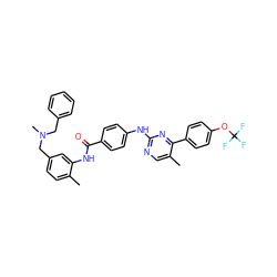 Cc1ccc(CN(C)Cc2ccccc2)cc1NC(=O)c1ccc(Nc2ncc(C)c(-c3ccc(OC(F)(F)F)cc3)n2)cc1 ZINC000103241209