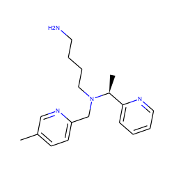 Cc1ccc(CN(CCCCN)[C@@H](C)c2ccccn2)nc1 ZINC000066075074