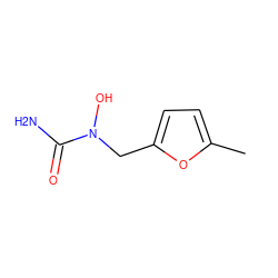 Cc1ccc(CN(O)C(N)=O)o1 ZINC000013762859