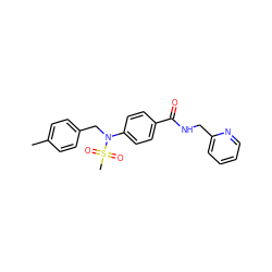 Cc1ccc(CN(c2ccc(C(=O)NCc3ccccn3)cc2)S(C)(=O)=O)cc1 ZINC000001142700