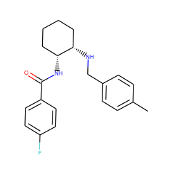 Cc1ccc(CN[C@H]2CCCC[C@H]2NC(=O)c2ccc(F)cc2)cc1 ZINC000169350871