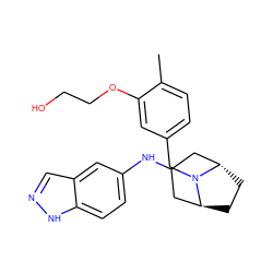 Cc1ccc(CN2[C@H]3CC[C@H]2CC(Nc2ccc4[nH]ncc4c2)C3)cc1OCCO ZINC000100617042