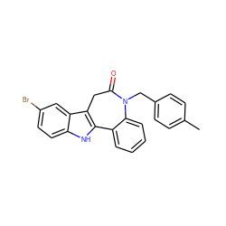 Cc1ccc(CN2C(=O)Cc3c([nH]c4ccc(Br)cc34)-c3ccccc32)cc1 ZINC000045334846