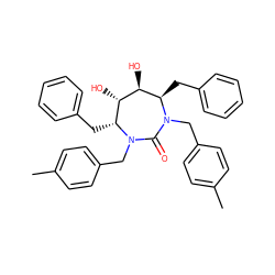 Cc1ccc(CN2C(=O)N(Cc3ccc(C)cc3)[C@H](Cc3ccccc3)[C@H](O)[C@@H](O)[C@H]2Cc2ccccc2)cc1 ZINC000014946447