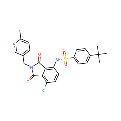 Cc1ccc(CN2C(=O)c3c(Cl)ccc(NS(=O)(=O)c4ccc(C(C)(C)C)cc4)c3C2=O)cn1 ZINC000653853265