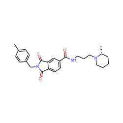 Cc1ccc(CN2C(=O)c3ccc(C(=O)NCCCN4CCCC[C@H]4C)cc3C2=O)cc1 ZINC000028884641