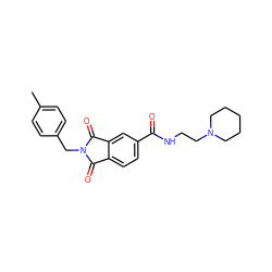 Cc1ccc(CN2C(=O)c3ccc(C(=O)NCCN4CCCCC4)cc3C2=O)cc1 ZINC000028884792