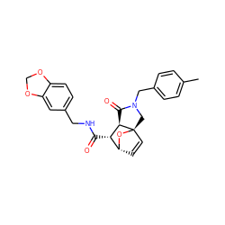 Cc1ccc(CN2C[C@@]34C=C[C@@H](O3)[C@H](C(=O)NCc3ccc5c(c3)OCO5)[C@H]4C2=O)cc1 ZINC000003645706