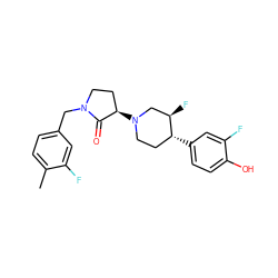 Cc1ccc(CN2CC[C@@H](N3CC[C@@H](c4ccc(O)c(F)c4)[C@H](F)C3)C2=O)cc1F ZINC001772624728