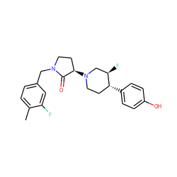 Cc1ccc(CN2CC[C@@H](N3CC[C@@H](c4ccc(O)cc4)[C@H](F)C3)C2=O)cc1F ZINC001772608359