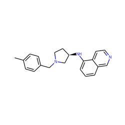 Cc1ccc(CN2CC[C@@H](Nc3cccc4cnccc34)C2)cc1 ZINC000038420822