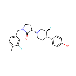 Cc1ccc(CN2CC[C@H](N3CC[C@@H](c4ccc(O)cc4)[C@H](F)C3)C2=O)cc1F ZINC001772629095