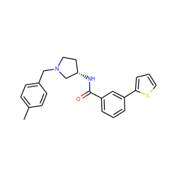 Cc1ccc(CN2CC[C@H](NC(=O)c3cccc(-c4cccs4)c3)C2)cc1 ZINC000028563615