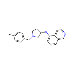 Cc1ccc(CN2CC[C@H](Nc3cccc4cnccc34)C2)cc1 ZINC000038420821