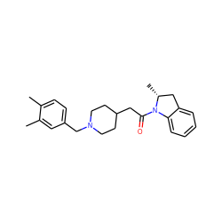 Cc1ccc(CN2CCC(CC(=O)N3c4ccccc4C[C@H]3C)CC2)cc1C ZINC000013860173