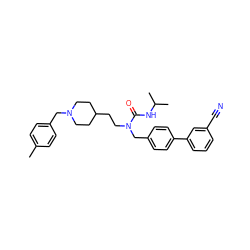 Cc1ccc(CN2CCC(CCN(Cc3ccc(-c4cccc(C#N)c4)cc3)C(=O)NC(C)C)CC2)cc1 ZINC000028874271