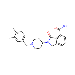 Cc1ccc(CN2CCC(N3Cc4cccc(C(N)=O)c4C3=O)CC2)cc1C ZINC000117367830