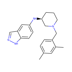 Cc1ccc(CN2CCC[C@H](Nc3ccc4[nH]ncc4c3)C2)c(C)c1 ZINC000114335042