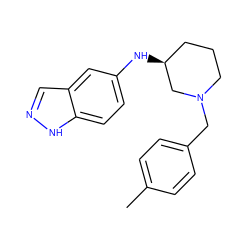 Cc1ccc(CN2CCC[C@H](Nc3ccc4[nH]ncc4c3)C2)cc1 ZINC000028642647