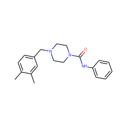 Cc1ccc(CN2CCN(C(=O)Nc3ccccc3)CC2)cc1C ZINC000197522157