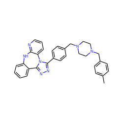 Cc1ccc(CN2CCN(Cc3ccc(-c4nnc5n4-c4cccnc4Nc4ccccc4-5)cc3)CC2)cc1 ZINC000096174024