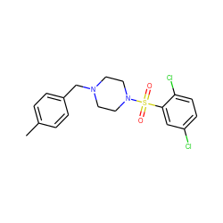 Cc1ccc(CN2CCN(S(=O)(=O)c3cc(Cl)ccc3Cl)CC2)cc1 ZINC000017081659