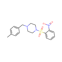 Cc1ccc(CN2CCN(S(=O)(=O)c3ccccc3[N+](=O)[O-])CC2)cc1 ZINC000019842603