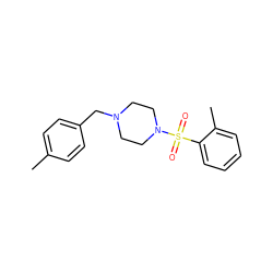 Cc1ccc(CN2CCN(S(=O)(=O)c3ccccc3C)CC2)cc1 ZINC000049718535
