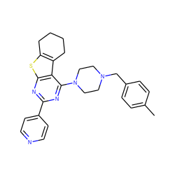 Cc1ccc(CN2CCN(c3nc(-c4ccncc4)nc4sc5c(c34)CCCC5)CC2)cc1 ZINC000223681249