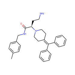 Cc1ccc(CNC(=O)[C@@H](CCN)N2CCC(=C(c3ccccc3)c3ccccc3)CC2)cc1 ZINC000169349931