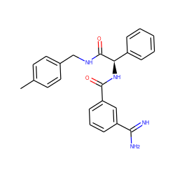 Cc1ccc(CNC(=O)[C@H](NC(=O)c2cccc(C(=N)N)c2)c2ccccc2)cc1 ZINC000027845555