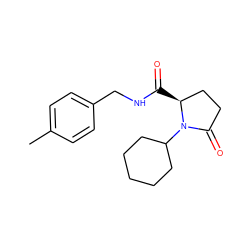 Cc1ccc(CNC(=O)[C@H]2CCC(=O)N2C2CCCCC2)cc1 ZINC000000220100