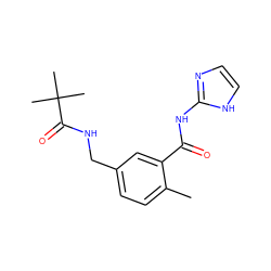 Cc1ccc(CNC(=O)C(C)(C)C)cc1C(=O)Nc1ncc[nH]1 ZINC000168774083